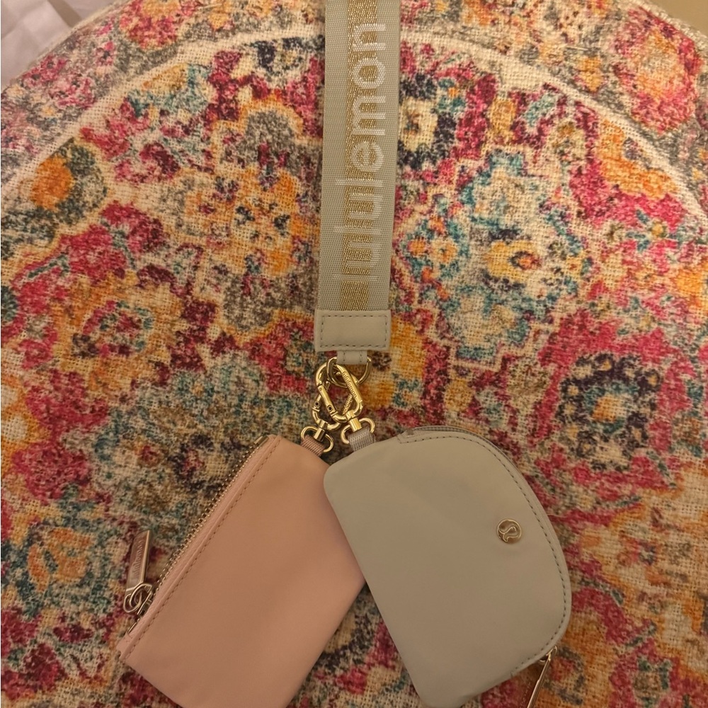 Lululemon Pink and Cream Mini Pouches